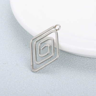 Pendant spiral rhombus surgical steel