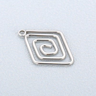 Pendant spiral rhombus surgical steel