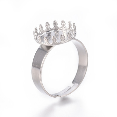 Prsten s kruhovým lůžkem z chirurgické oceli 12mm