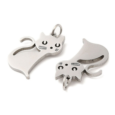 Micka cat pendant, surgical steel, two color variants