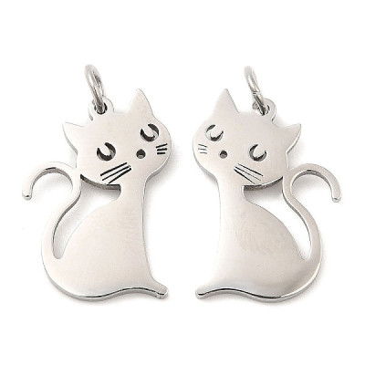 Micka cat pendant, surgical steel, two color variants