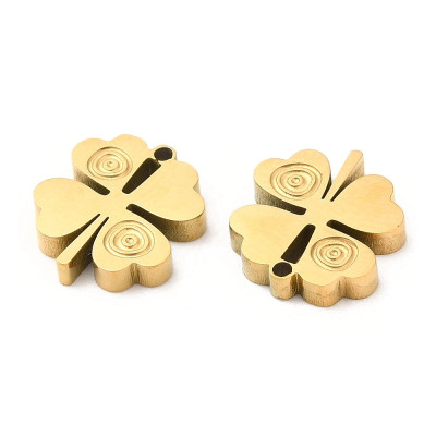 Four-leaf clover pendant for luck gold electroplating surgical steel