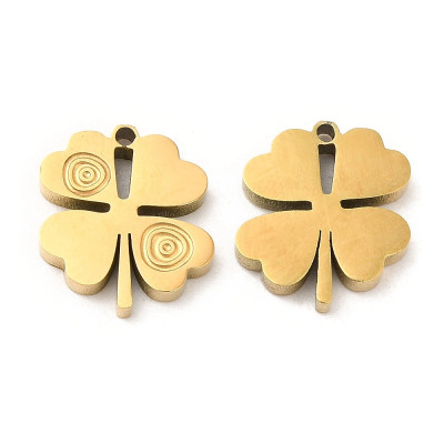 Four-leaf clover pendant for luck gold electroplating surgical steel