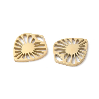 Pendant pierced heart gold galvanization surgical steel