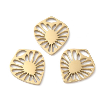 Pendant pierced heart gold galvanization surgical steel