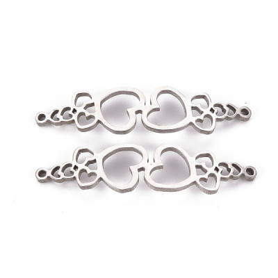 Curved connector connected hearts surgical steel