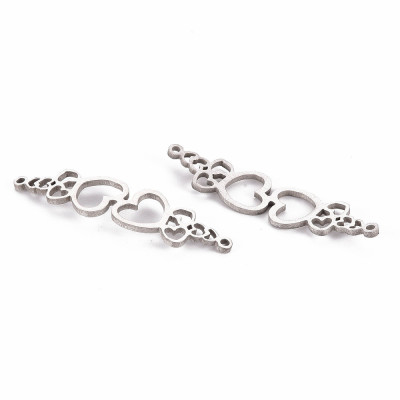 Curved connector connected hearts surgical steel