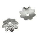 Bead cap flower, 100pcs, surgical steel