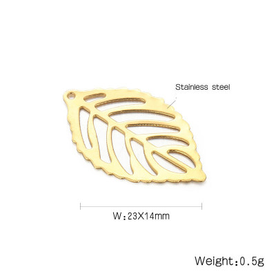 Pendant cut leaf two color variants surgical steel