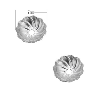 Bead cap 7mm, surgical steel