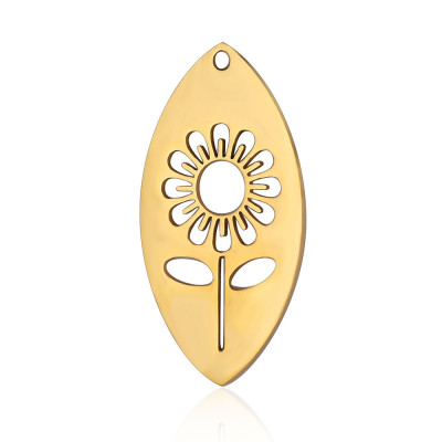 Sunflower pendant, two color options, surgical steel
