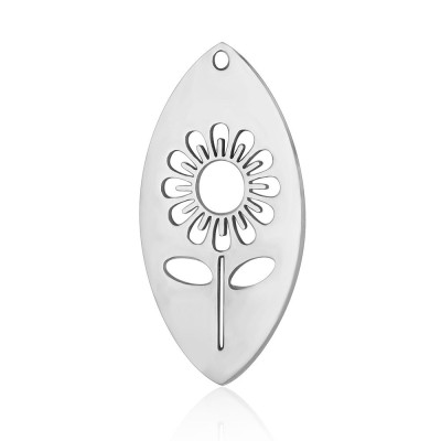 Sunflower pendant, two color options, surgical steel