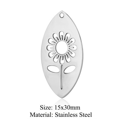 Sunflower pendant, two color options, surgical steel