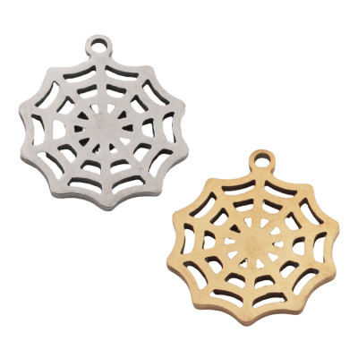 Spider web pendant, two color options, surgical steel