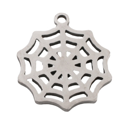 Spider web pendant, two color options, surgical steel