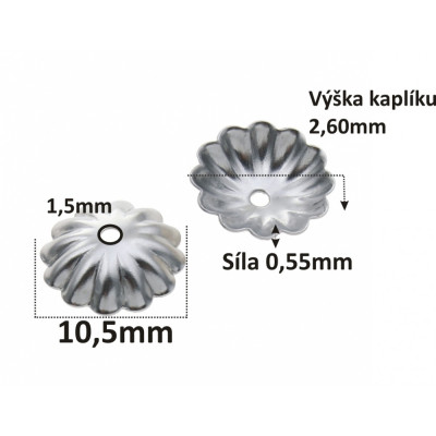 Surgical steel large cap 10,5mm