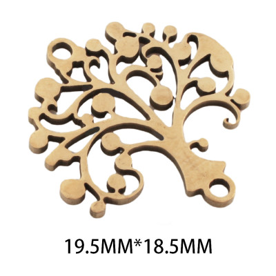 Connector tree of life vertical eyelet surgical steel two color variants