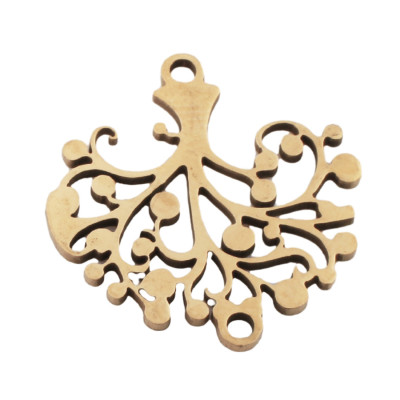 Connector tree of life vertical eyelet surgical steel two color variants