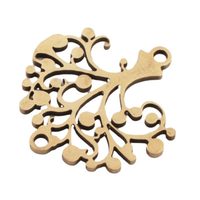 Connector tree of life vertical eyelet surgical steel two color variants