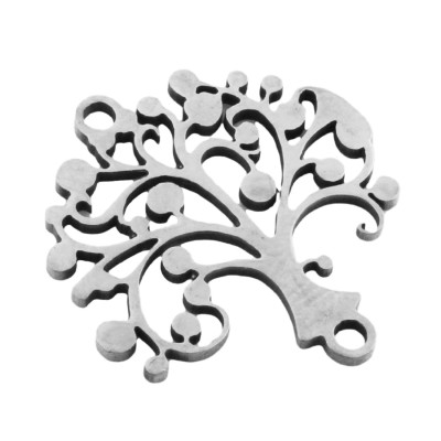 Connector tree of life vertical eyelet surgical steel two color variants