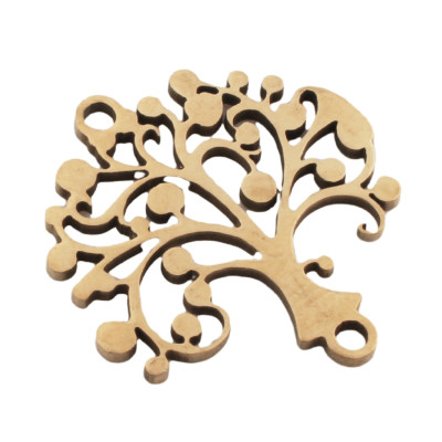 Connector tree of life vertical eyelet surgical steel two color variants