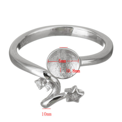 Prsten s miskou a dříkem na nalepení perly AG 925/1000