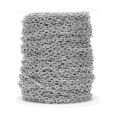 Chain fabric with embossed eyes, two color variants