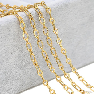 Chain fabric with embossed eyes, two color variants