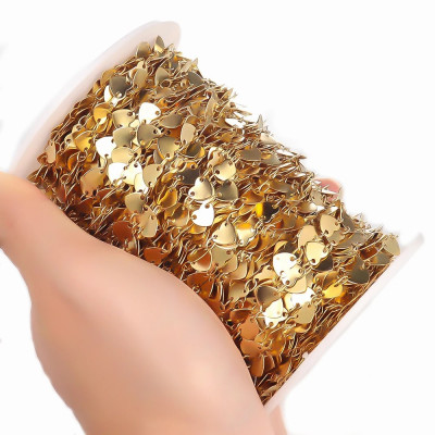 Chain with hearts, two color options, surgical steel