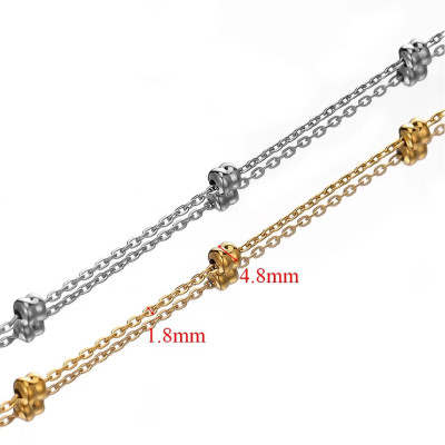 Chain fabric with beads, two color options, surgical steel