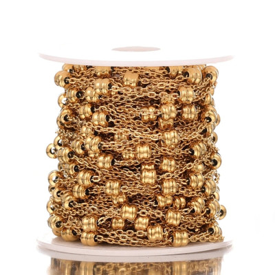 Chain fabric with beads, two color options, surgical steel
