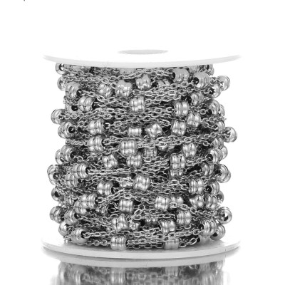 Chain fabric with beads, two color options, surgical steel