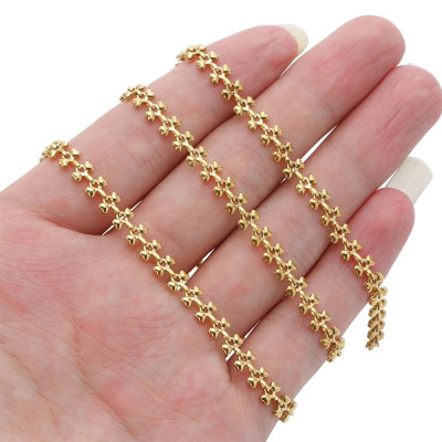 Chain with small hearts 2 color options surgical steel