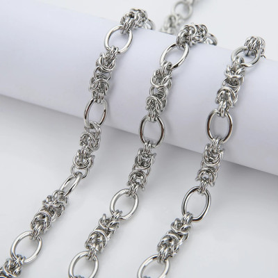 Massive chain link, large braided links, surgical steel