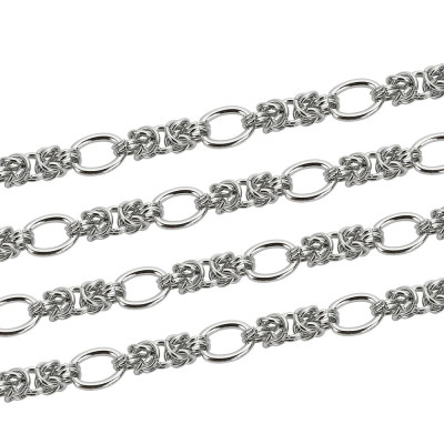Massive chain link, large braided links, surgical steel