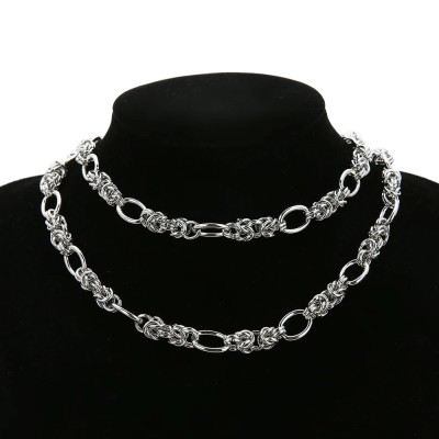 Massive chain link, large braided links, surgical steel