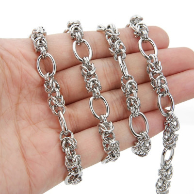 Massive chain link, large braided links, surgical steel