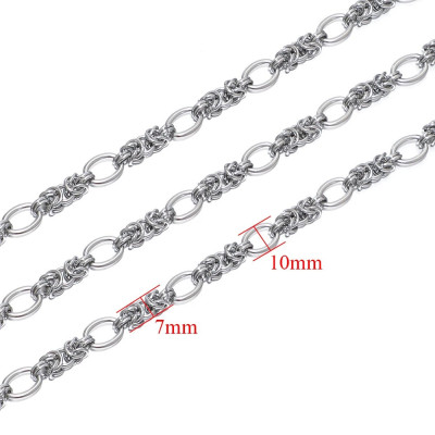 Massive chain link, large braided links, surgical steel
