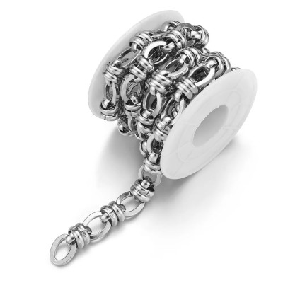 Massive combined oval + round eyelets surgical steel