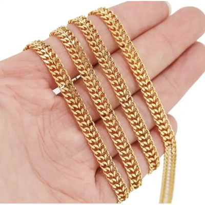 Diamond-Cut Double Curb Chain Fabric 5,5mm stainless steel