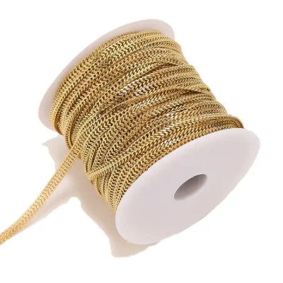 Diamond-Cut Double Curb Chain Fabric 5,5mm stainless steel