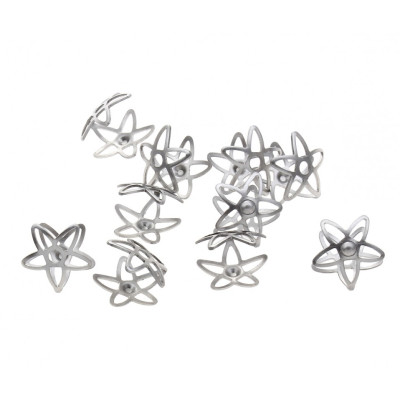 Bead cap double cut flower of surgical steel