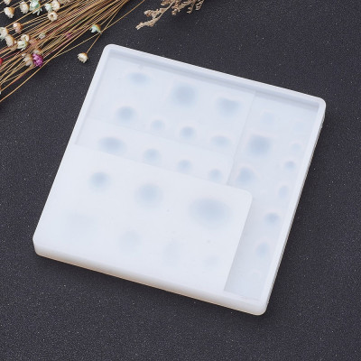 Silicone mold for casting crystal resin cabochons