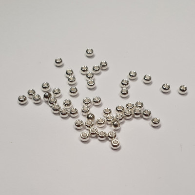 Bead 3mm silver electroplating surgical steel