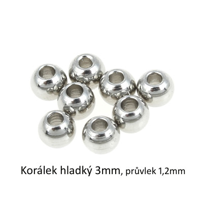 Korálek 3 x 2,30mm chirurgická ocel
