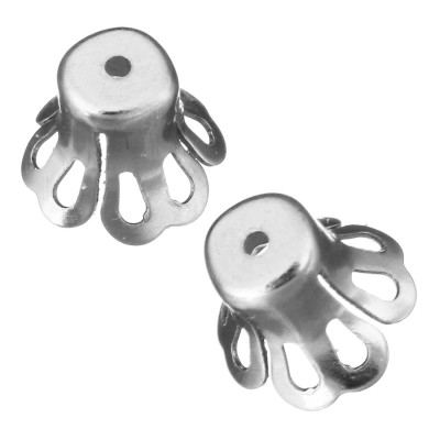 Bead flower shaped 8,5 x 7mm from surgical steel