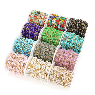 Chain with beaded flower, surgical steel