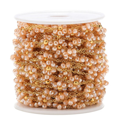 Chain with beaded flower, surgical steel