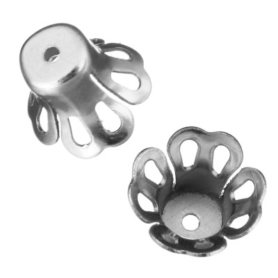Bead flower shaped 8,5 x 7mm from surgical steel