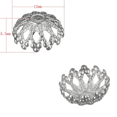 Bead cap cut through 12 x 5,5mm from surgical steel